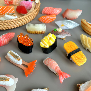 创意仿真食物寿司可爱侧边发夹卡子2025新款女三文鱼后脑勺小发饰