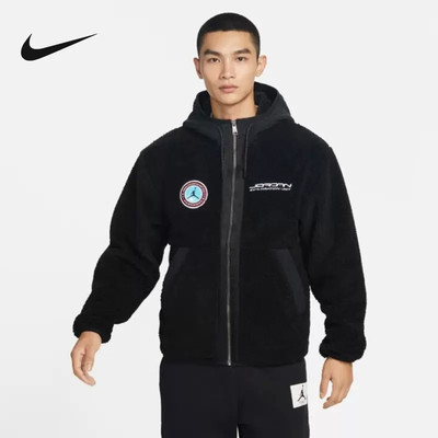 正品Nike/耐克上衣摇粒绒男子冬季款连帽保暖夹克外套 FB1908-010