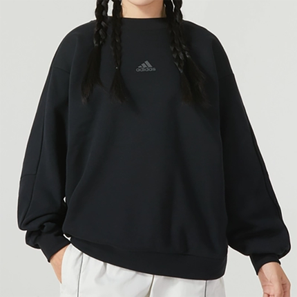 正品Adidas/阿迪达斯女子冬新款圆领加绒卫衣套头衫IK9888 9885