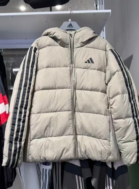 Adidas阿迪达斯男子连帽羽绒服外套25秋冬新款保暖防风夹克KH3989