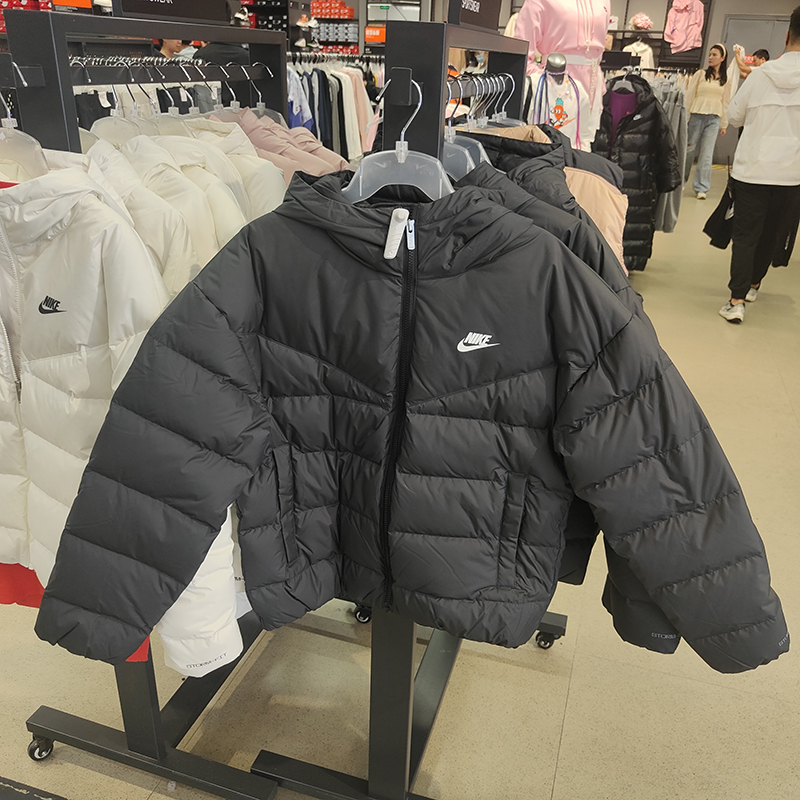 正品Nike耐克冬季女子保暖连帽防风运动休闲羽绒服DQ5904-101-133