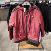 阿迪达斯外套男装 双面穿仿羊羔绒保暖运动连帽夹克IW4037 2024春季