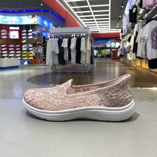 Skechers斯凯奇26夏女蕾丝一脚蹬浅口透气休闲健步鞋 138363-BLSH