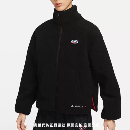 正品Nike/耐克春季款女子运动休闲抓绒保暖夹克外套 FD4796-010
