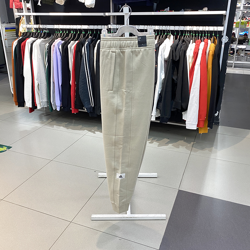 正品Adidas/阿迪达斯男子简约加绒保暖运动休闲针织长裤 IB6160