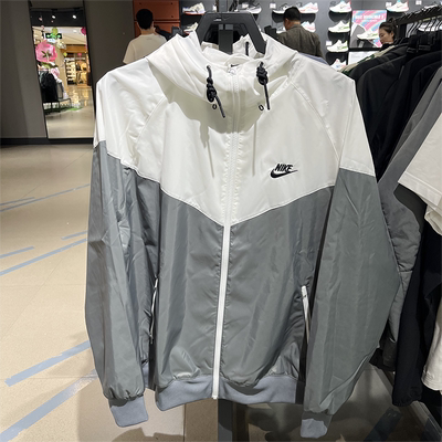 正品Nike/耐克男子运动休闲拼接连帽宽松防风夹克外套DA0002-084