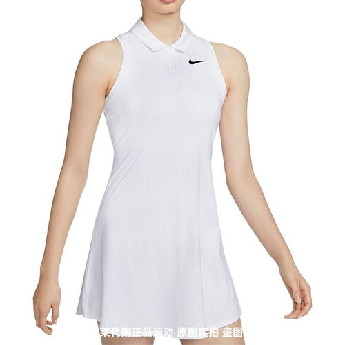 耐克Nike女子宽松翻领透气休闲运动无袖连衣裙CV4838-100510