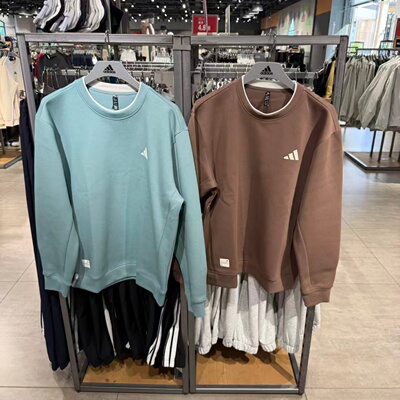 ADIDAS阿迪达斯男子秋冬保暖简约针织圆领卫衣长袖套头衫 JM3410