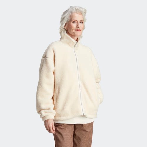 正品Adidas/阿迪达斯三叶草女冬季宽松羊羔绒外套IM3899 II8041