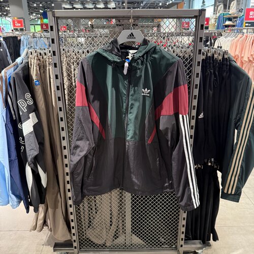 Adidas阿迪达斯三叶草男女秋季拼接刺绣标连帽防风夹克外套KC3125