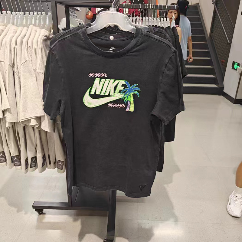 正品Nike/耐克夏季男子简约印花休闲运动透气短袖T恤 FB9789-010