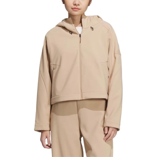 adidas阿迪达斯睿族工壳内加绒外套2025春女连帽梭织夹克JM8859