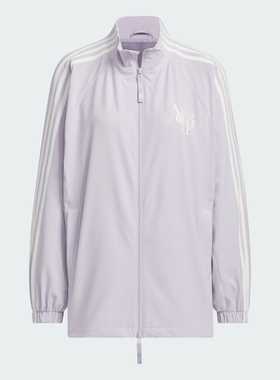 正品Adidas/阿迪达斯女子运动宽松训练休闲立领夹克外套 JI9767