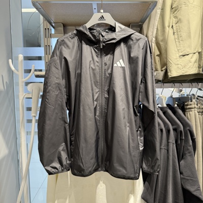 Adidas阿迪达斯男25春季新款梭织夹克连帽宽松百搭透气外套JF3687