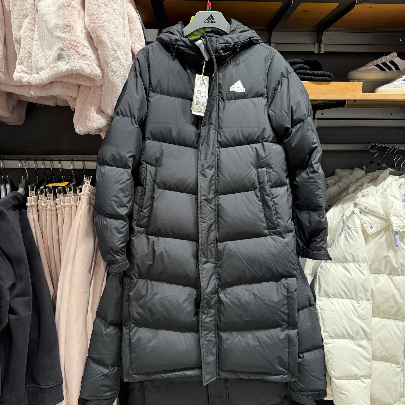 Adidas阿迪达斯男女冬季连帽长款羽绒服保暖过膝防风外套 KF6741