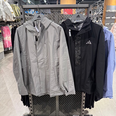 Adidas阿迪达斯男秋冬新款保暖冲锋衣夹克连帽防风防水外套KF5214