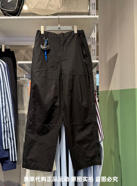 Adidas阿迪达斯三叶草男子刺绣工装风简约百搭休闲直筒长裤KT3043