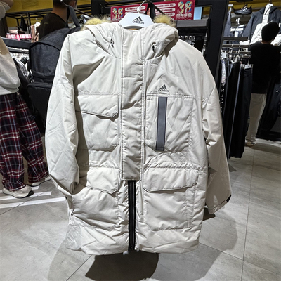 正品Adidas/阿迪达斯男冬季轻运动羽绒服连帽保暖夹克外套IS0365