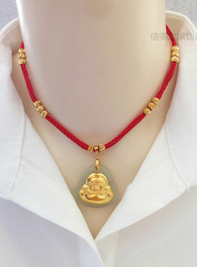 项链绳女饰品流行首饰原创手工编织镀金吊坠挂件送妈妈2022年新款