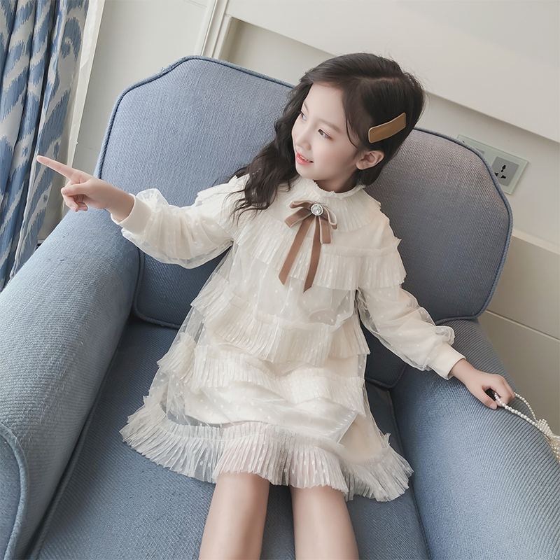 券后88.00元女童连衣裙2019中大童春秋新款童装韩版超洋气公主裙儿童网纱裙子