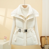 棉马甲女秋冬外穿2025年新款 收腰抽绳加厚坎肩保暖马夹外套潮 韩版