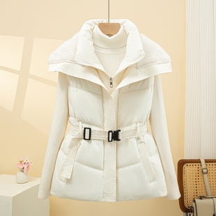 棉马甲女秋冬外穿2025年新款韩版收腰抽绳加厚坎肩保暖马夹外套潮