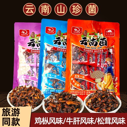 云南特产悠游耘南美味山珍菌鸡枞牛肝松茸菌风味即食下饭旅游同款