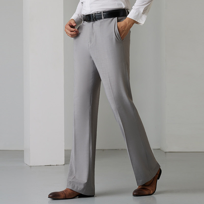 夏季冰丝弹力喇叭西裤男青年薄款透气阔脚西装裤修身百搭垂顺男裤,男装,休闲裤,淘宝优惠券,粉丝福利购,淘宝优惠卷