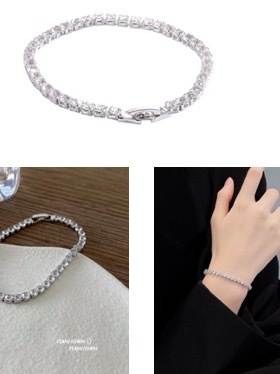 CROCUS小冰糖方形闪耀女高级感手链CRSB0067欧美简约锆石方钻手链