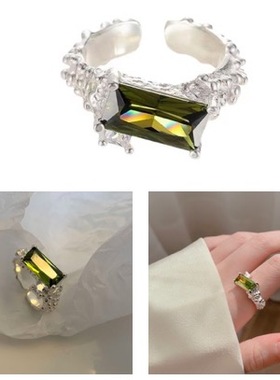 CROCUS高街中性开口男女戒指饰品礼品CRSR0033绿意盎然开口戒指