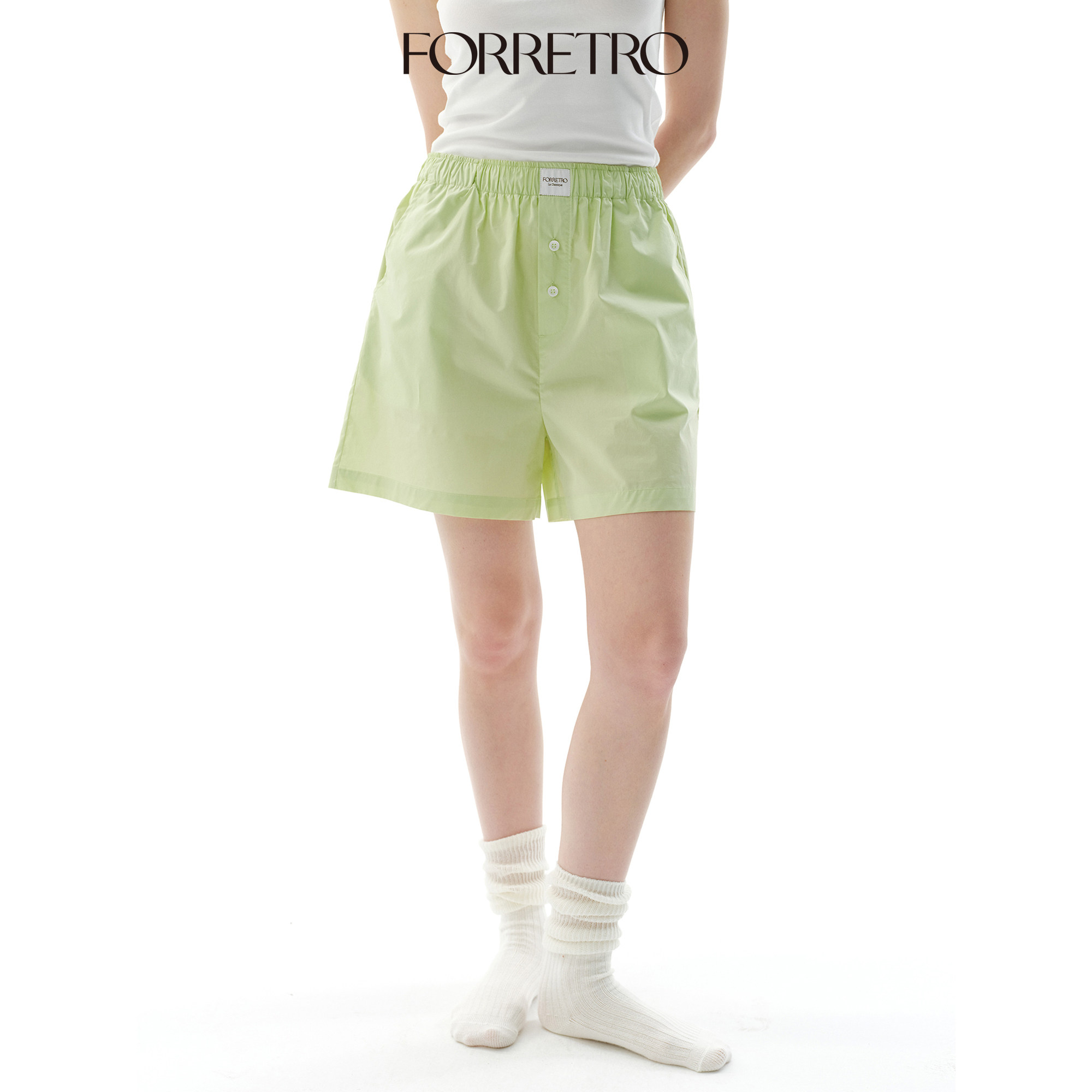 FORRETRO 夏日多色时髦家居Boxer短裤女纯色休闲百搭睡裤可外穿