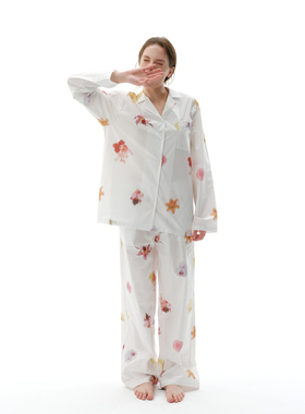 FORRETRO25 莫奈花园春夏浪漫花朵度假风休闲宽松慵懒家居服套装