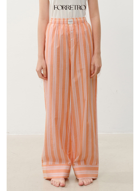 FORRETRO 经典条纹睡裤情侣家居服睡衣纯棉春夏秋薄款长裤可外穿