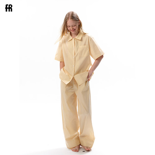 FORRETRO条纹纯棉男女家居服外穿