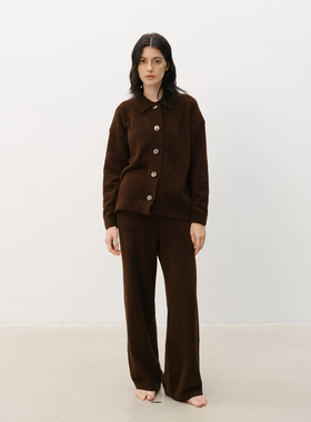 FORRETRO 25秋冬可可棕半边绒家居服套装柔软开衫加厚睡衣可外穿
