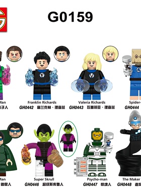 适用乐高神奇四侠蜘蛛侠斯库鲁人造物者拼装积木人仔MOC玩具G0159