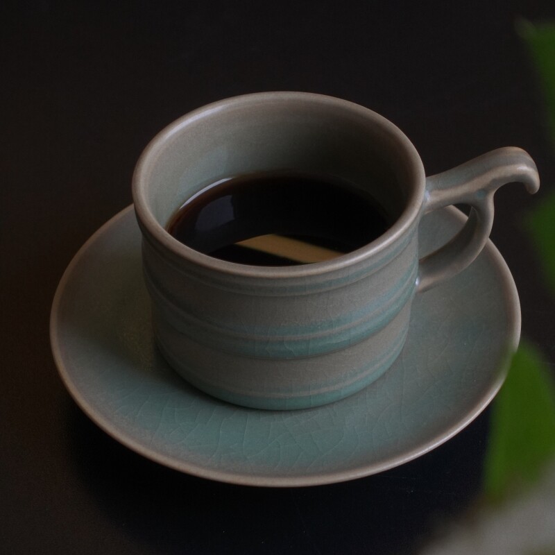 汝瓷咖啡杯主人杯柴烧汝窑开片冰裂纹可养陶瓷茶杯个人杯马克杯