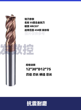 正品DHN58度钨钢铣刀4刃加长8*75/100/120/150/200