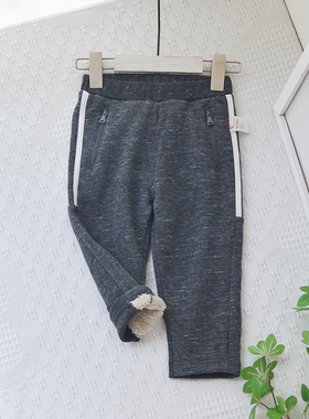 戴wei家~2-6岁男童宝宝婴童儿童加绒裤子中小童冬季灰色保暖长裤