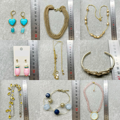 11.12欧美复古饰品出口外贸单女打标素金素银质感项链手链耳环