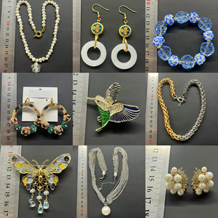 7.21欧美复古饰品出口外贸单女打标素金素银质感项链手链