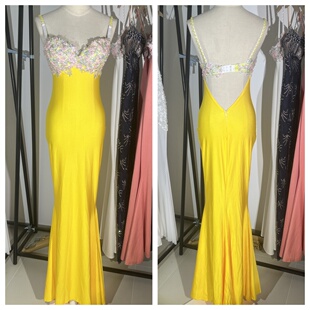 性感晚礼服夜店酒吧KTV佳丽足浴超级显胸大透视车模特走秀演出服