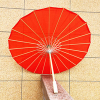 純色古風(fēng)綢布傘防雨古代漢服舞蹈裝飾道具走秀演出防雨防曬實(shí)用傘