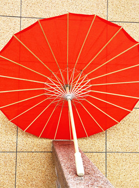 纯色古风绸布伞防雨古代汉服舞蹈装饰道具走秀演出防雨防晒实用伞