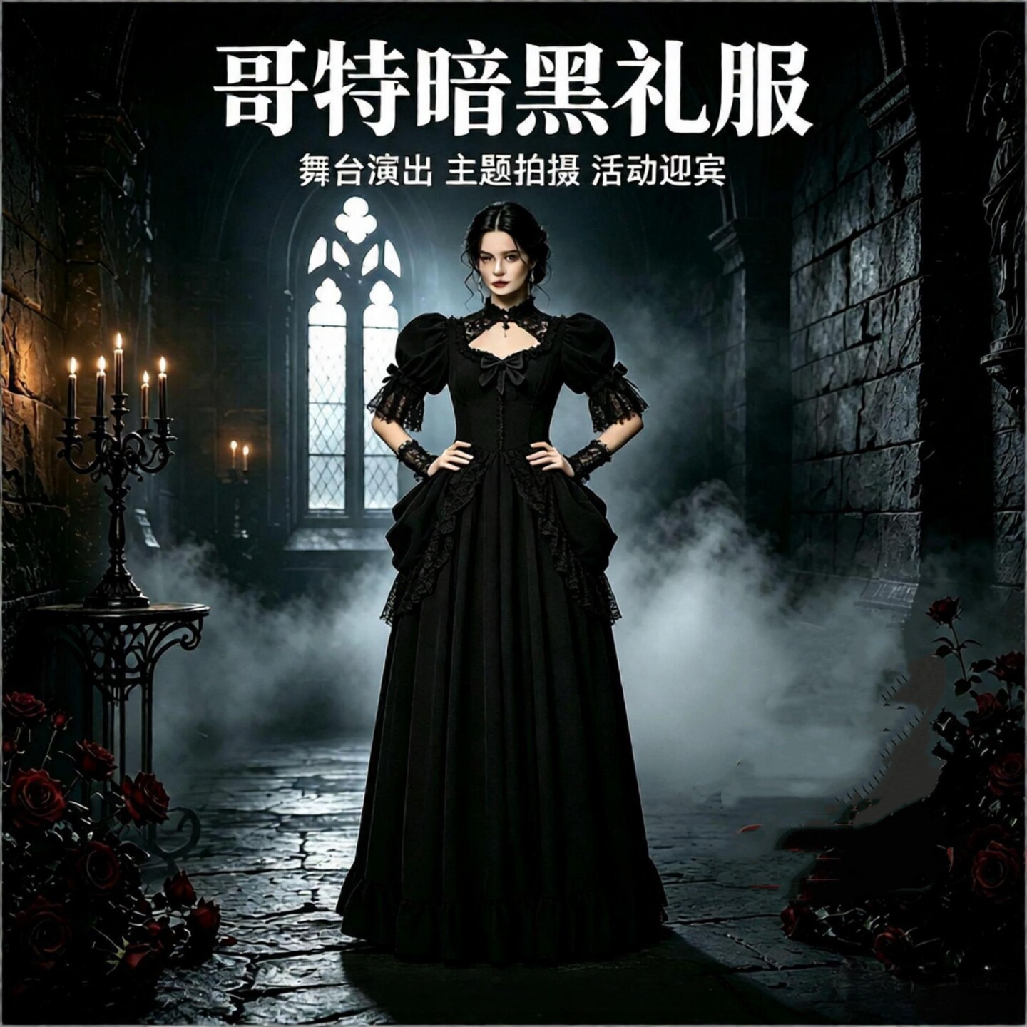 万圣节哥特式暗黑中世纪宫廷礼服