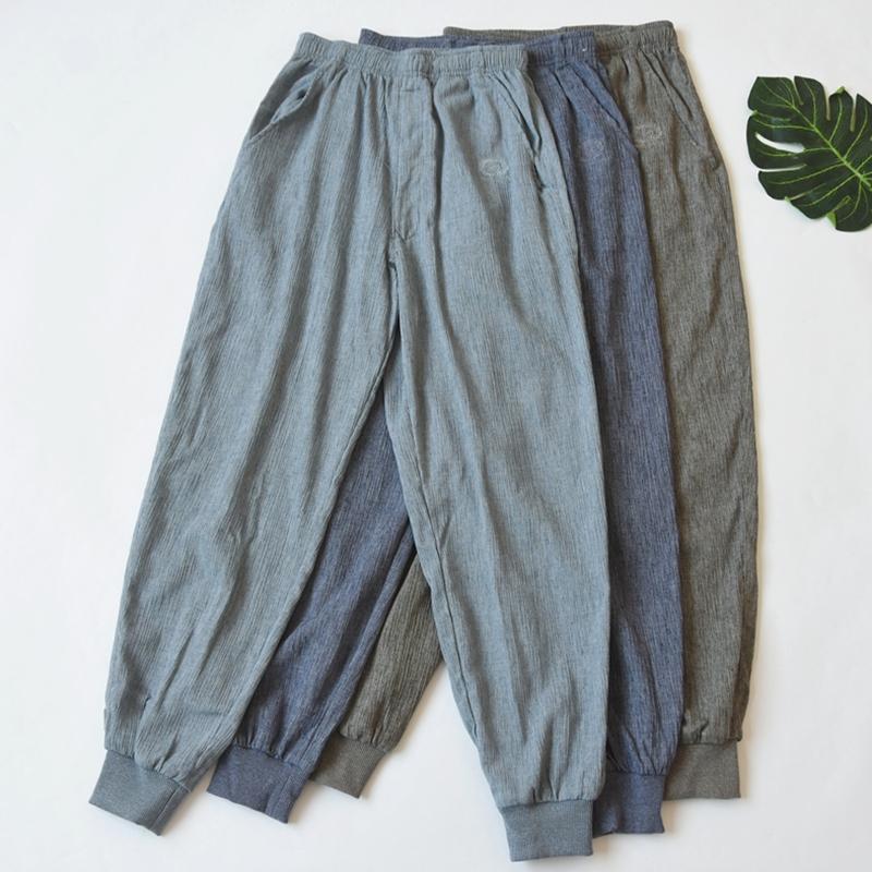 男士抓绒家居裤轻便保暖束脚裤