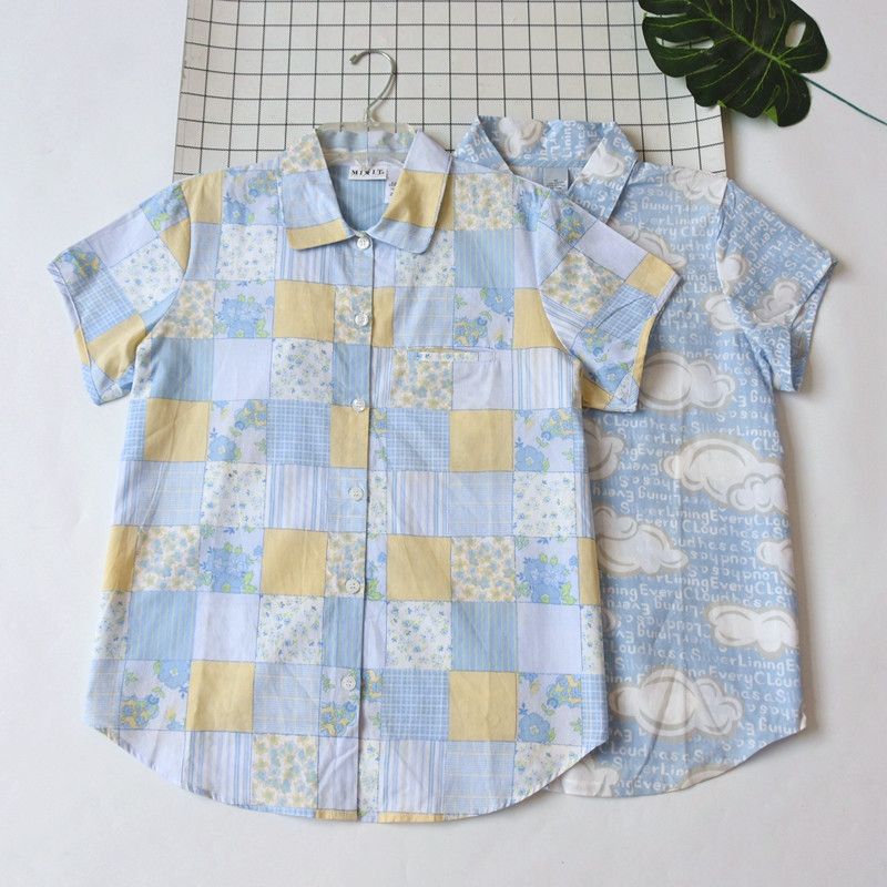 纯棉印花短袖睡衣家居服上衣