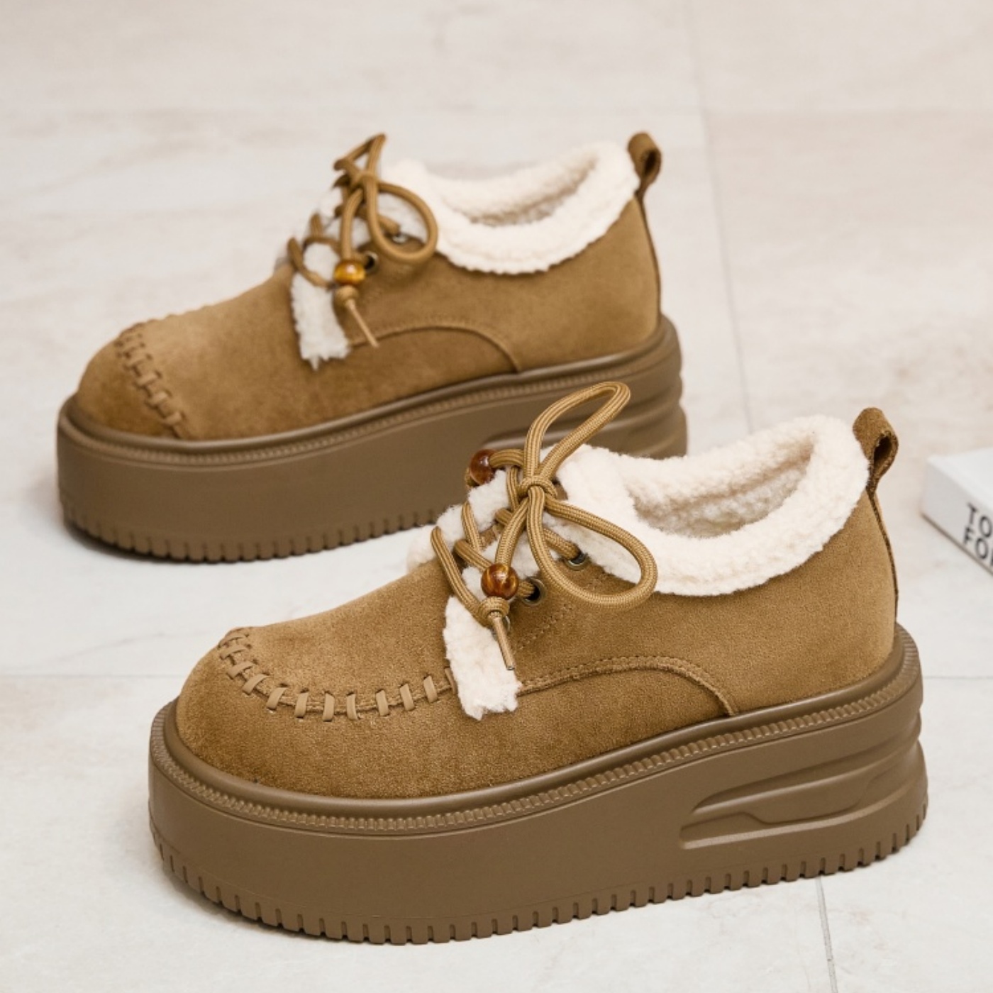 松糕鞋加绒百搭雪地靴网红爆款