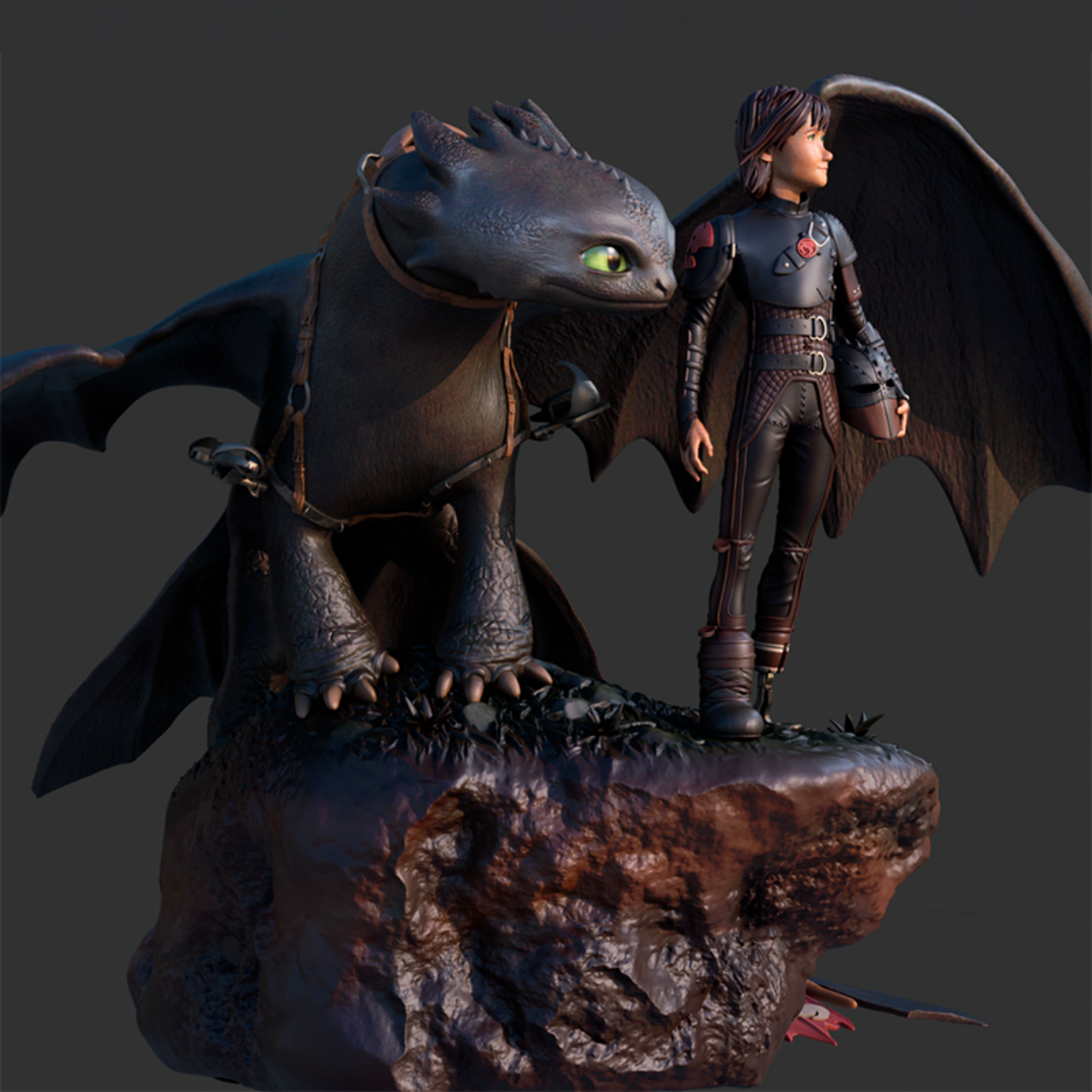 D155 Toothless Hiccup GK白模手办 光固化3D打印 STL图纸