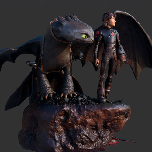 D155 Toothless Hiccup GK白模手办 光固化3D打印 STL图纸